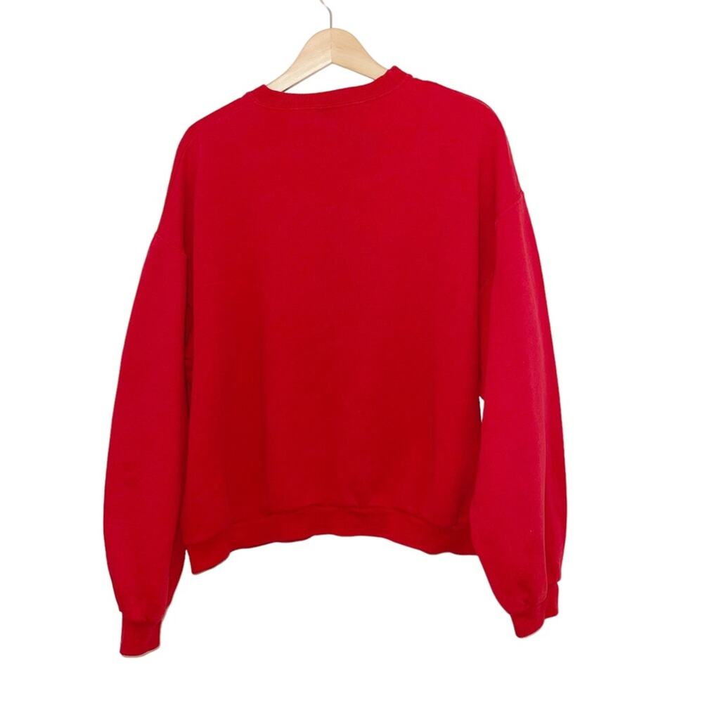Vtg Cat Lover Graphic Red Sweatshirt - image 3